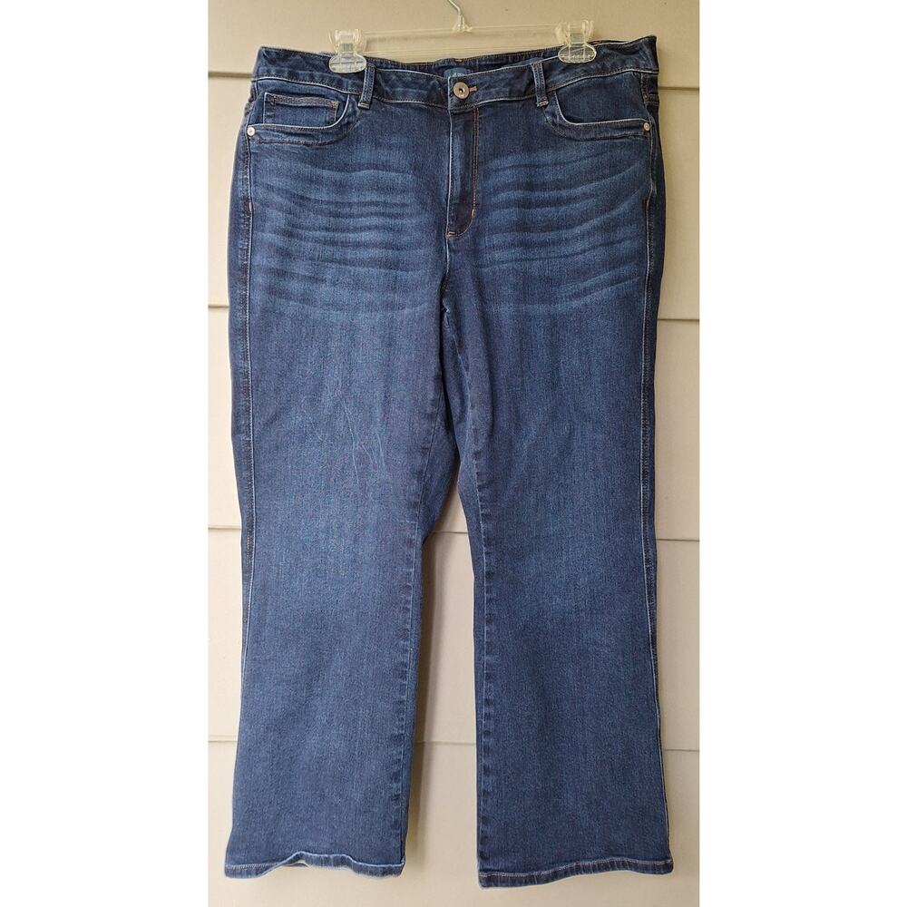 J. Jill Denim High Rise Boot Cut Jeans Blue Size 18 P Short Cotton Stretch